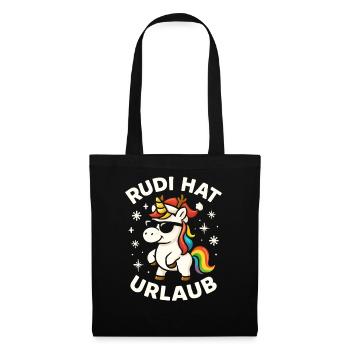 Weihnachten Spruch Humor Einhorn Lustig Rentier - Stoffbeutel - Schwarz - Vorne