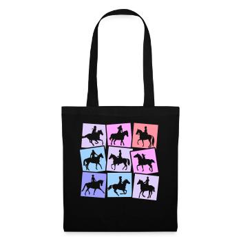 Horse Riding Rider Horses Women Children Girls - Tote Bag - black - Front