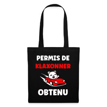 jeune permis, jeune conducteur, permis de conduire - Sac en tissu - noir - Devant
