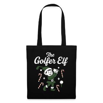 The Golfer Elf Funny Golf Christmas - Tote Bag - black - Front