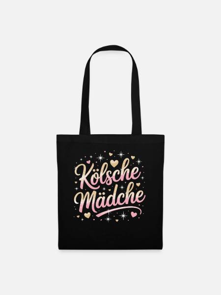 Kölsche Mädche Karneval Köln Kölle Kölsch Mädchen - Stoffbeutel - Schwarz