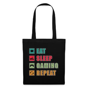 Eat Sleep Gaming Repeat Design - Tote Bag - black - Front