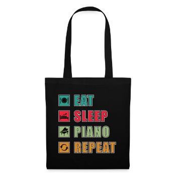 Eat Sleep Piano Repeat - Tote Bag - black - Front