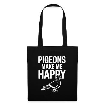 Pigeons Make Me Happy - Tote Bag - black - Front