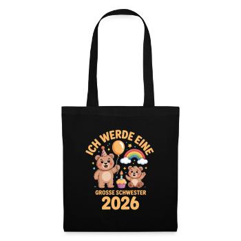 Je vais être une grande sœur 2026 Ours - Sac en tissu - noir - Devant