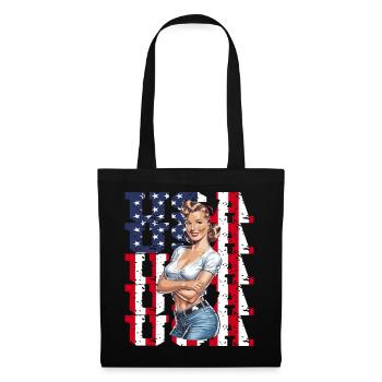 États-Unis Rétro Vintage Design patriotique - Sac en tissu - noir - Devant