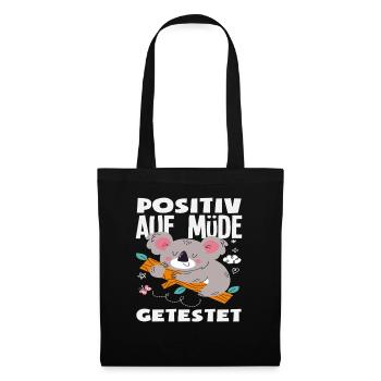 Testé positif pour l’humour du koala fatigué - Sac en tissu - noir - Devant