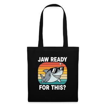 Cooler Hai Retro Look Jaw Ready for This? - Stoffbeutel - Schwarz - Vorne