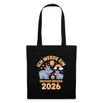 Je vais être un grand frère 2026 Hippo Hippo - Sac en tissu - noir - Devant