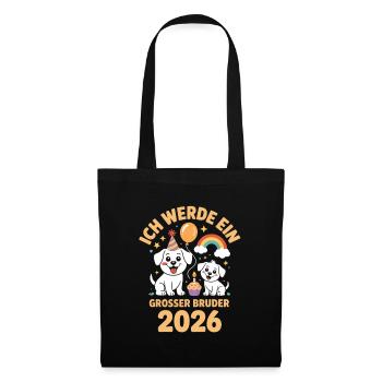 Je vais être un chiot chien grand frère 2026 - Sac en tissu - noir - Devant