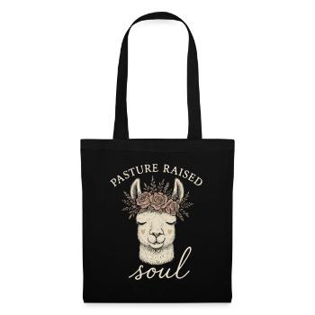 Cottagecore Lama Esthétique Mignon Animal de la Ferme - Sac en tissu - noir - Devant