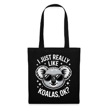 Koala Spruch Koalas Lustiges Koala Geschenk - Stoffbeutel - Schwarz - Vorne