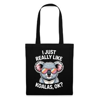 Koala Spruch Koalas Lustiges Koala Geschenk - Stoffbeutel - Schwarz - Vorne