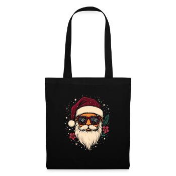 Cadeau cool du Père Noël avec des lunettes de soleil - Sac en tissu - noir - Devant