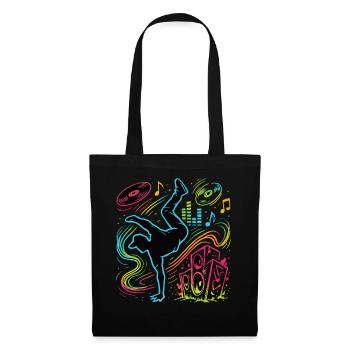 Breakdance Neon Style – Musique & Street Art - Sac en tissu - noir - Devant