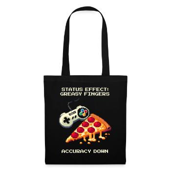Status Effect: Greasy Fingers | Pizza Aim Humor - Tote Bag - black - Front