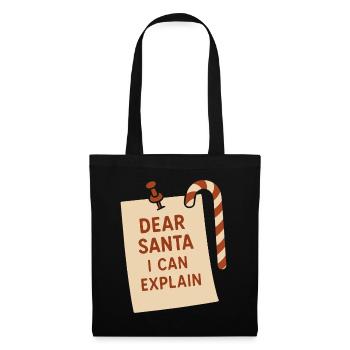 Cher Père Noël, je peux expliquer Noël drôle - Sac en tissu - noir - Devant