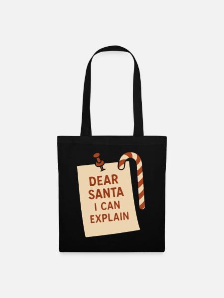 Lieber Weihnachtsmann, ich kann lustige Weihnachten erklären - Stoffbeutel - Schwarz