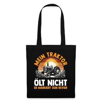 Landwirt Bauernhof Farmer Bauer Traktor - Stoffbeutel - Schwarz - Vorne