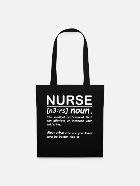 Krankenschwester - Stoffbeutel - Schwarz