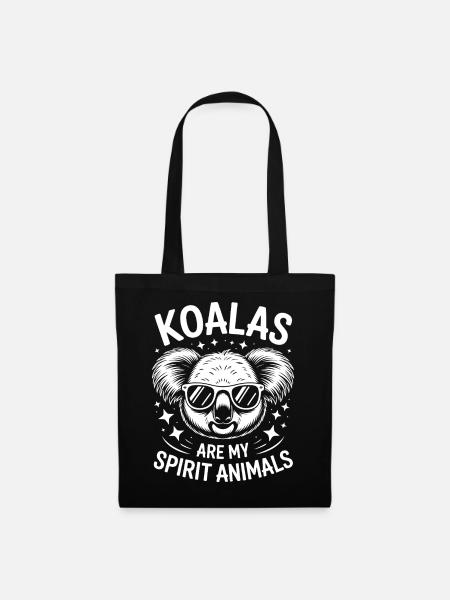 Koala Spruch Koalas Lustiges Koala Geschenk - Stoffbeutel - Schwarz