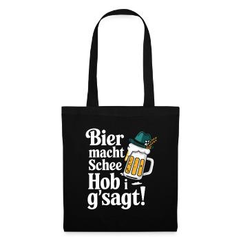 Bier macht Schee Hob i g'sagt! - Stoffbeutel - Schwarz - Vorne