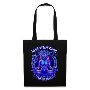 Chat Yoga - Âme de chat en ascension - Mystical Tribal - Sac en tissu - noir - Devant