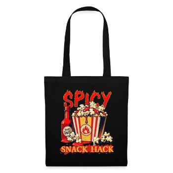 Popcorn Mit Chilli Soße - Stoffbeutel - Schwarz - Vorne