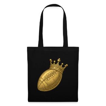 Golden American Football with Crown for Fans - Tote Bag - black - Front