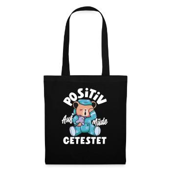 Testé positif pour l’humour d’ours fatigué - Sac en tissu - noir - Devant