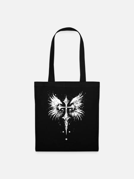 Kreuz Goth Gothic Emo - Stoffbeutel - Schwarz