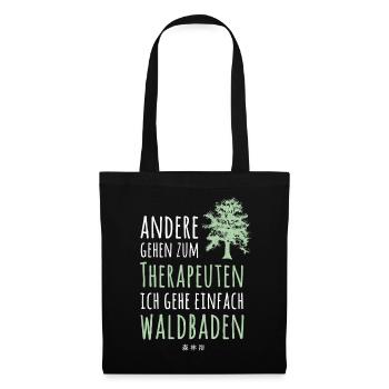 Wald Waldbaden Natur Naturliebhaber Baum Geschenk - Stoffbeutel - Schwarz - Vorne
