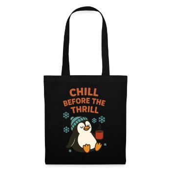 Weihnachten Chill vor dem Nervenkitzel Holiday Pinguin - Stoffbeutel - Schwarz - Vorne