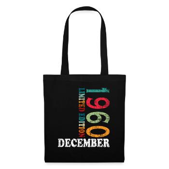 Anniversaire en décembre 1960 - décembre - Sac en tissu - noir - Devant