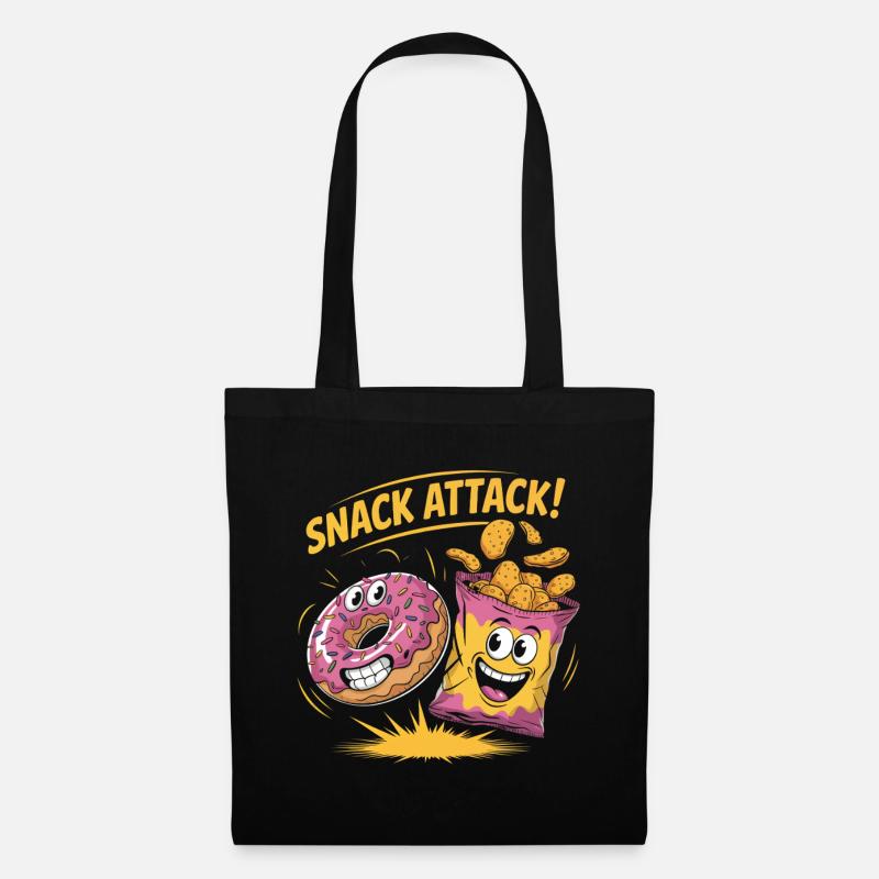 Retro Snacks - Stoffbeutel - Schwarz
