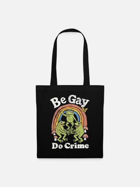 Be Gay Do Crime Frog Art - Stoffbeutel - Schwarz