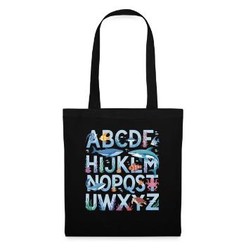 ABC Underwater World Alphabet Apprendre Fun pour - Sac en tissu - noir - Devant