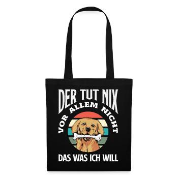 Golden Retriever Besitzer Halter Geschenk - Stoffbeutel - Schwarz - Vorne