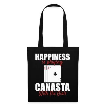 Canasta Luck : Jouer aux cartes avec les filles - Sac en tissu - noir - Devant