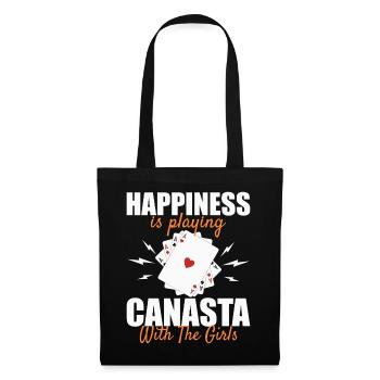 Canasta Luck : Jouer aux cartes avec les filles - Sac en tissu - noir - Devant
