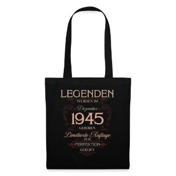 80e anniversaire Légende Décembre Né en 1945 - Sac en tissu - noir - Devant