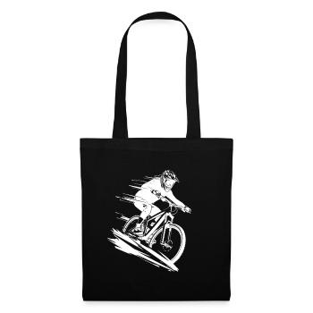 Mountainbike Energischer Mountainbiker - Stoffbeutel - Schwarz - Vorne