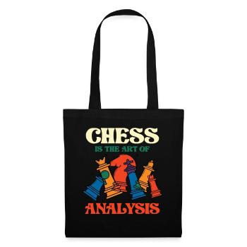 Schach ist die Kunst der Analyse - Stoffbeutel - Schwarz - Vorne