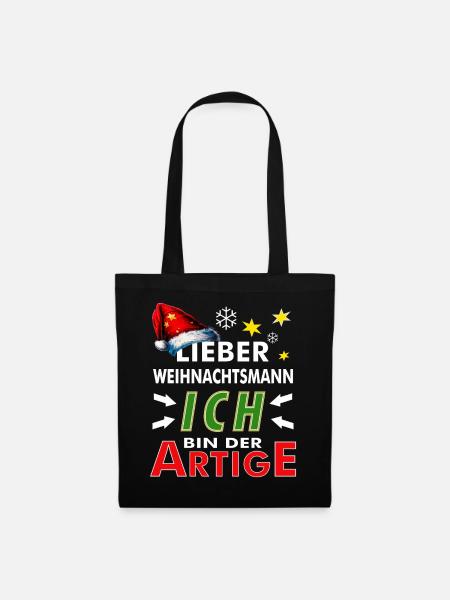 WEIHNACHTSMANN ICH BIN DER ARTIGE - Stoffbeutel - Schwarz