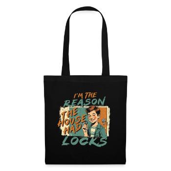 Frère Sœur Je suis la raison pour laquelle la maison avait des serrures - Sac en tissu - noir - Devant