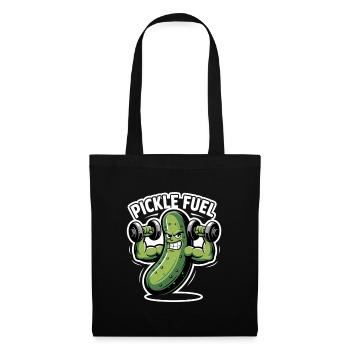 Pickle Fuel Gurke Gym Humor Workout Power - Stoffbeutel - Schwarz - Vorne
