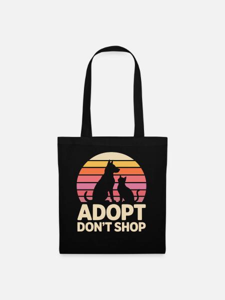 Adopt Don't Shop: Tierliebe Statement - Stoffbeutel - Schwarz