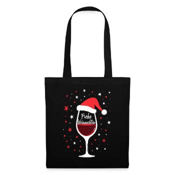Happy Christmas Wine Glass Wine Nights - Tote Bag - black - Front