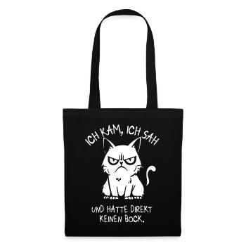 Je suis venu, j’ai vu - Drôle de Chat Sans Boucle - Sac en tissu - noir - Devant