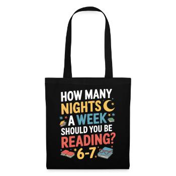 Reading motivation 6-7 nights retro flowers - Tote Bag - black - Front
